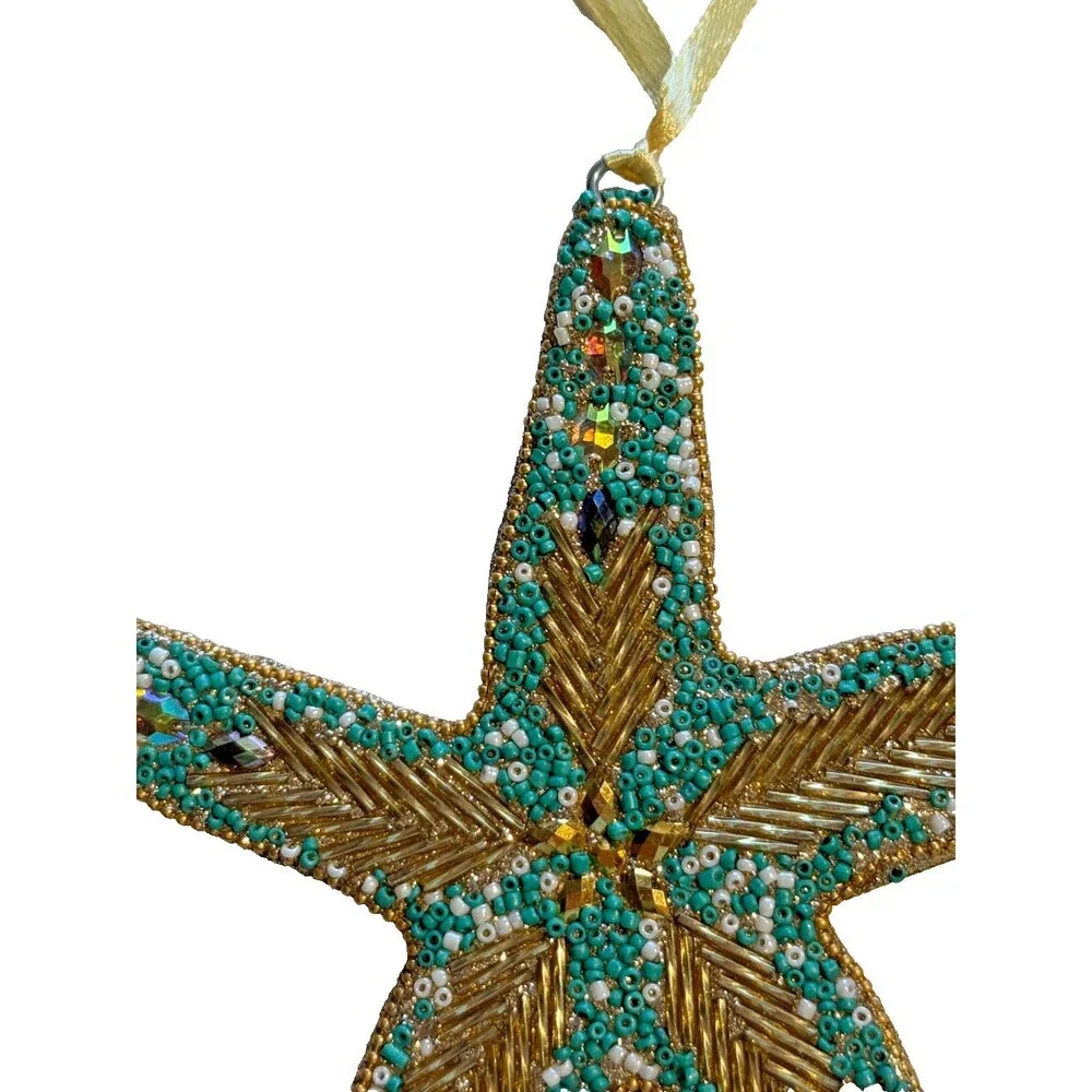 Seaside Starfish Beaded Hanging Ornament 6.5